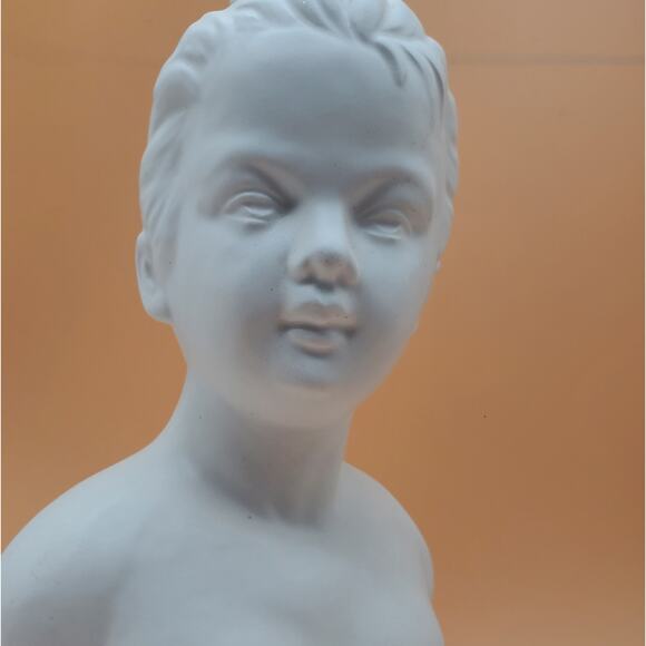 Vintage White Ceramic Bust Girl Female Head Statue Mid Century Classical Decor - Picture 11 of 15